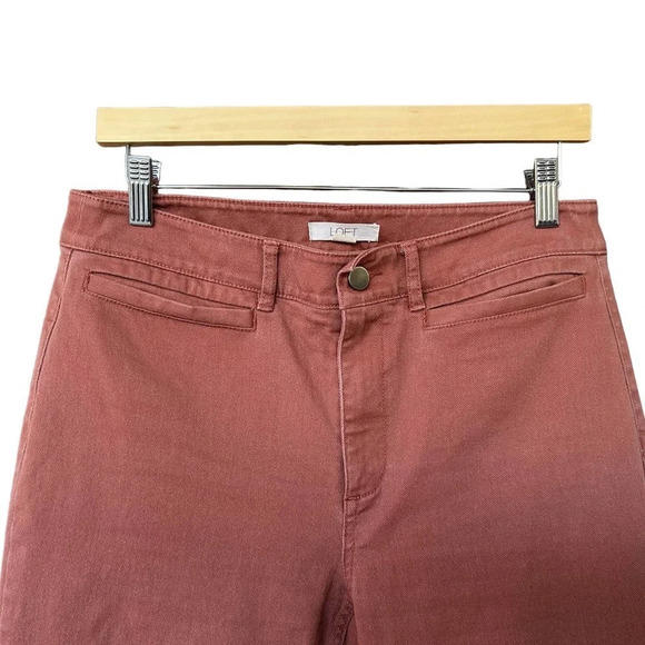 LOFT Women's Peach Pink Front Pocket Back Pocket Straight Leg Jeans Size 6 - Picture 2 of 7